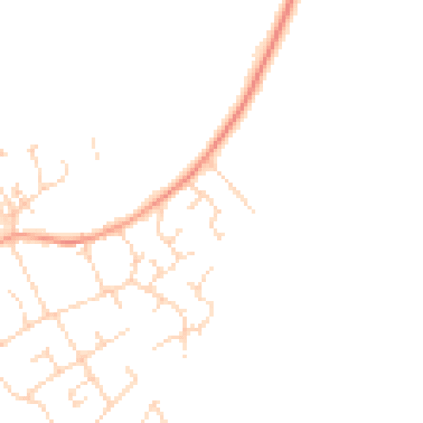 Daytime road noise heatmap for SG8 6NG