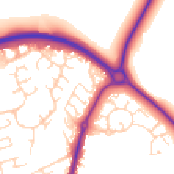 Daytime road noise heatmap for SG8 7DW