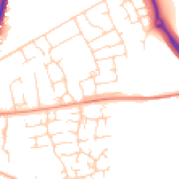 Daytime road noise heatmap for SG8 7LG