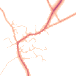Daytime road noise heatmap for SG8 7WA