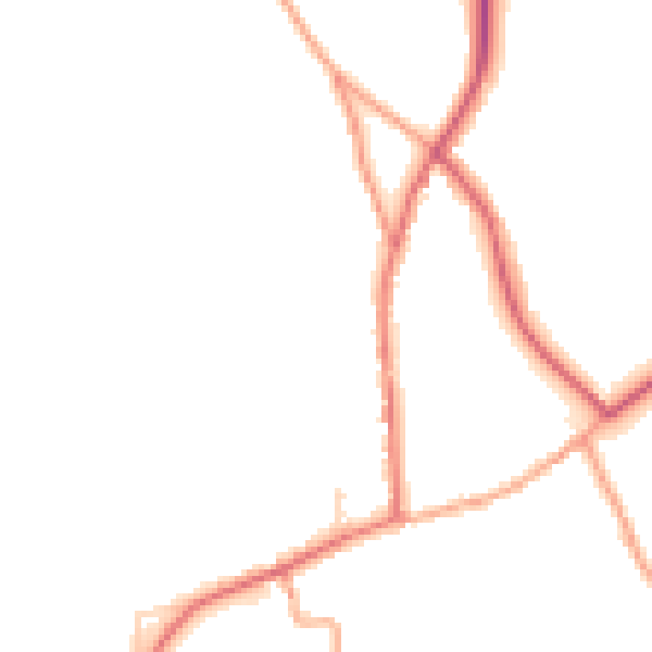 Daytime road noise heatmap for SG8 8FD