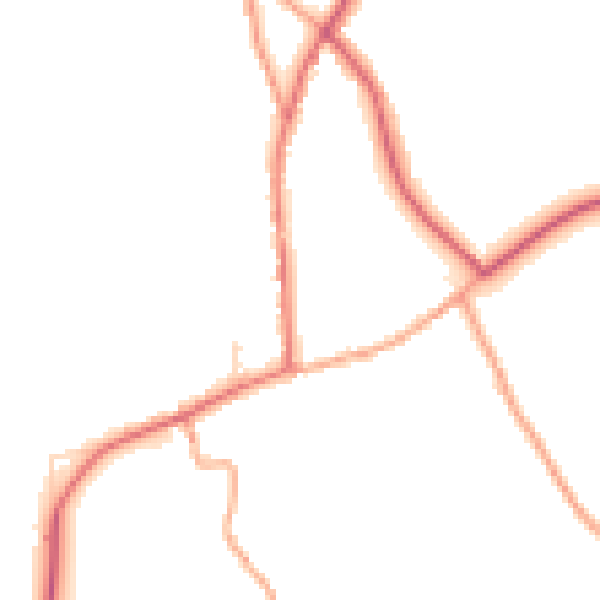 Daytime road noise heatmap for SG8 8HU