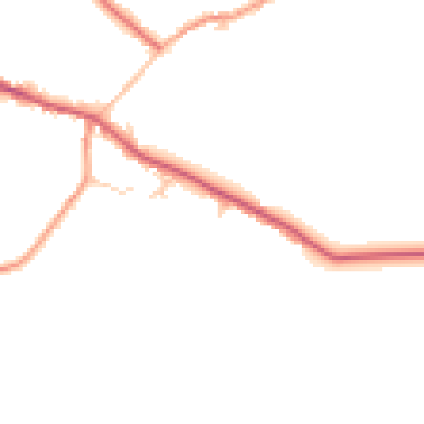 Daytime road noise heatmap for SG8 8SJ