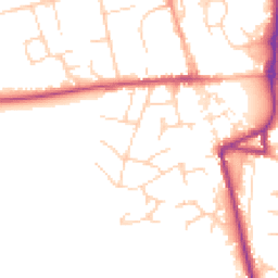Daytime road noise heatmap for SG8 9BX