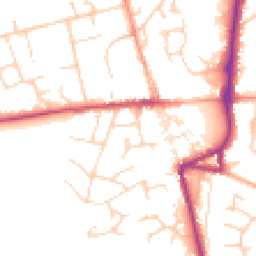 Daytime road noise heatmap for SG8 9DA