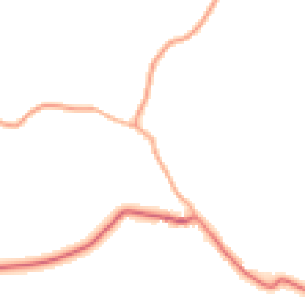 Daytime road noise heatmap for SG9 0AN