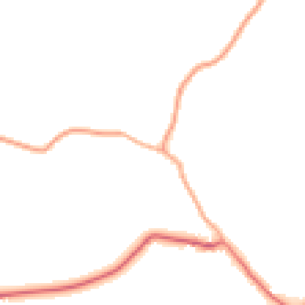 Daytime road noise heatmap for SG9 0AR