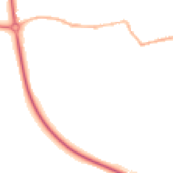 Night-time road noise heatmap for SG9 9BY