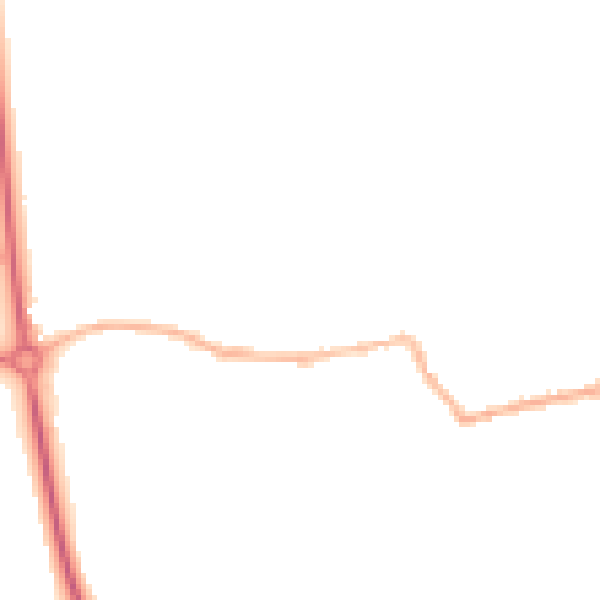 Night-time road noise heatmap for SG9 9DF