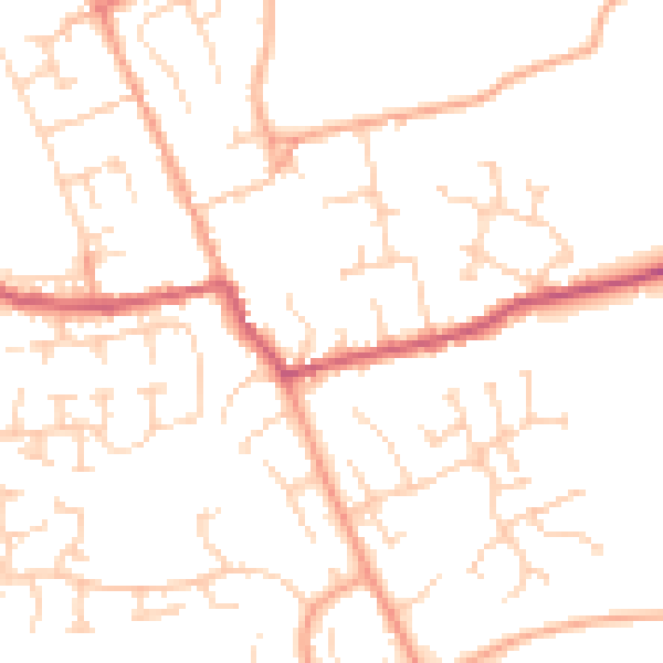 Daytime road noise heatmap for SG9 9HL