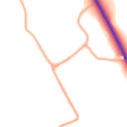 Daytime road noise heatmap for SG9 9LN