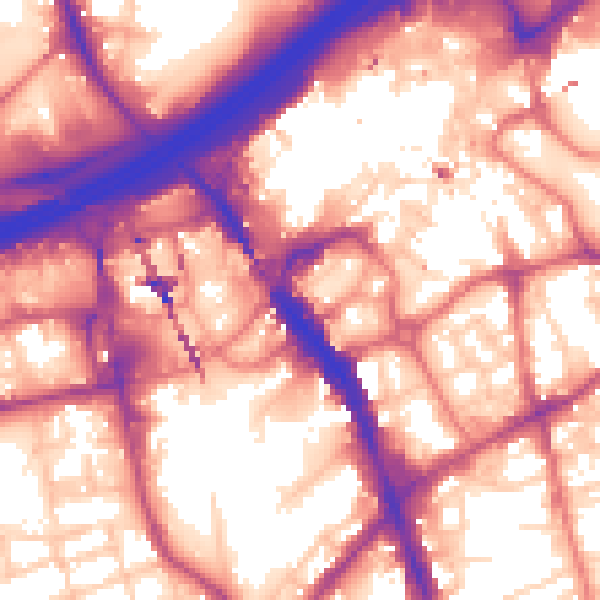 Daytime road noise heatmap for SK1 1DU