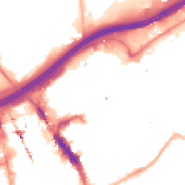 Night-time road noise heatmap for SK1 1NB