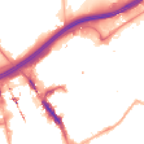 Night-time road noise heatmap for SK1 1NE