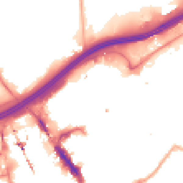 Night-time road noise heatmap for SK1 1PN