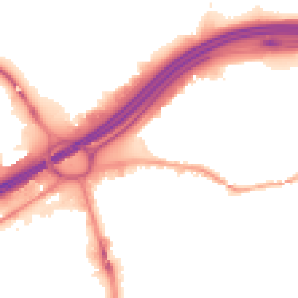 Night-time road noise heatmap for SK1 2LE