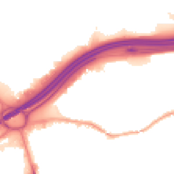 Night-time road noise heatmap for SK1 2LQ