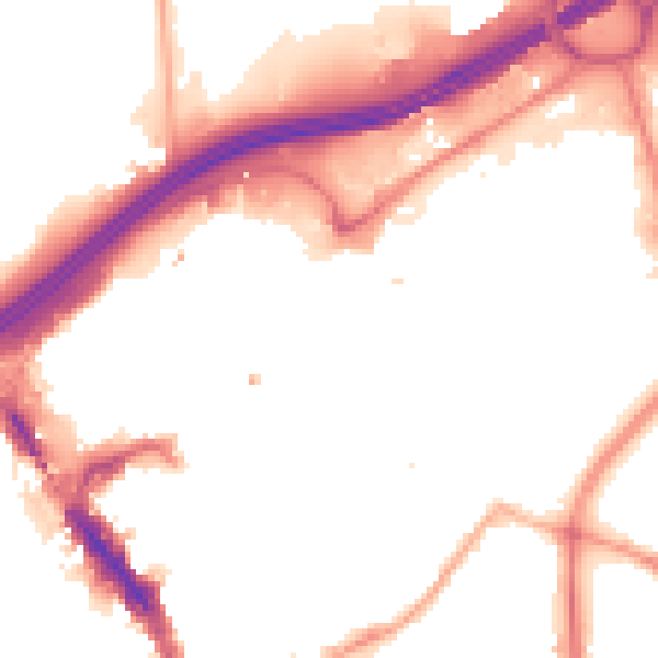 Night-time road noise heatmap for SK1 2LX