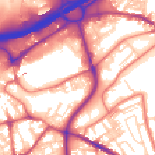 Daytime road noise heatmap for SK1 2NJ