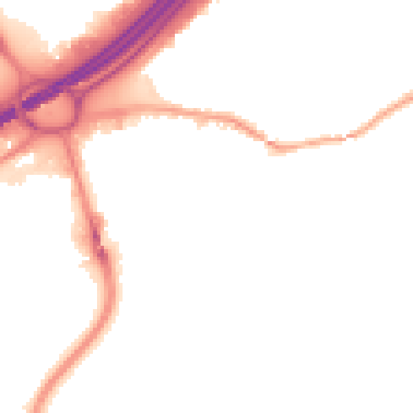 Night-time road noise heatmap for SK1 2PD