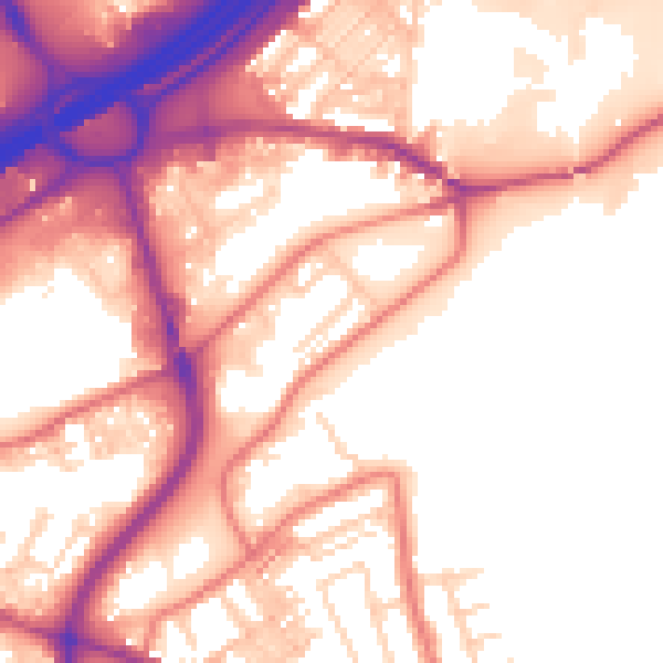 Daytime road noise heatmap for SK1 2PE