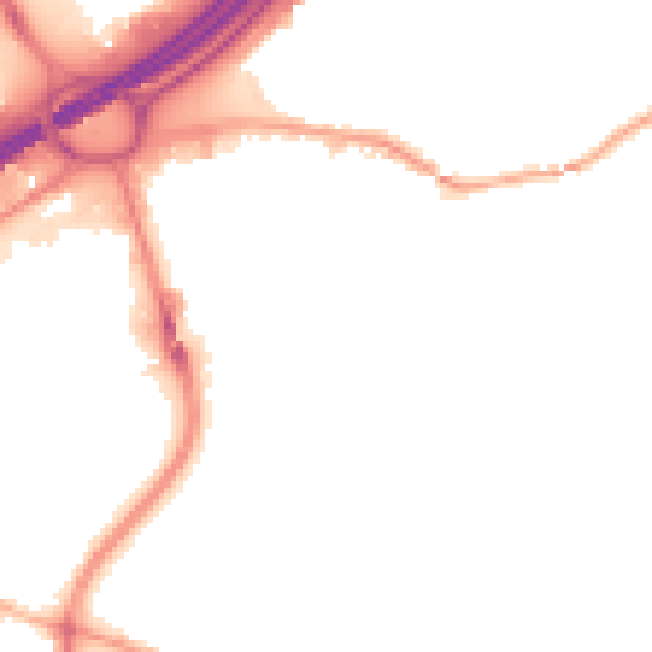 Night-time road noise heatmap for SK1 2PE