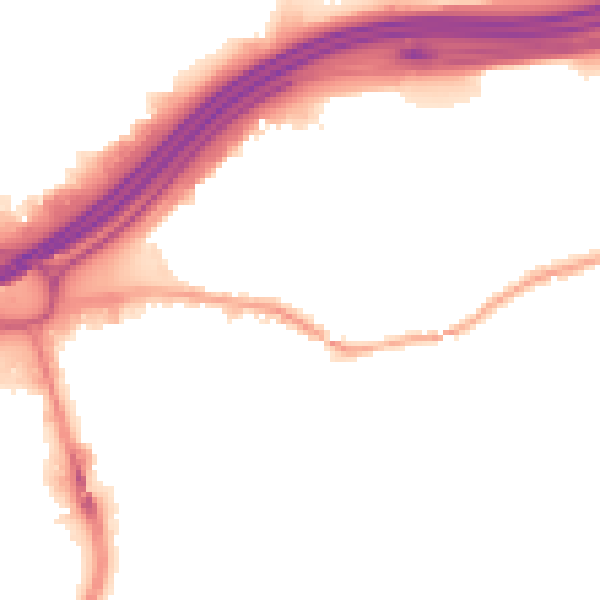 Night-time road noise heatmap for SK1 2QF