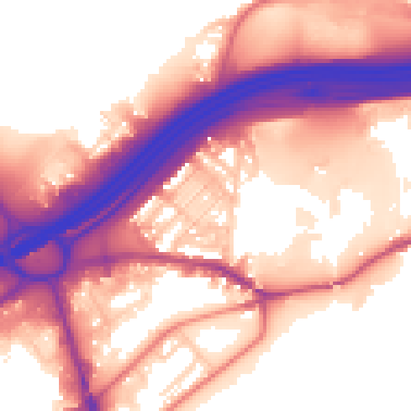 Daytime road noise heatmap for SK1 2QH