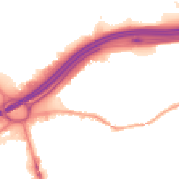 Night-time road noise heatmap for SK1 2QH