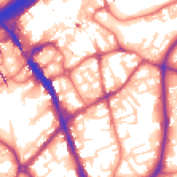 Daytime road noise heatmap for SK1 3FX