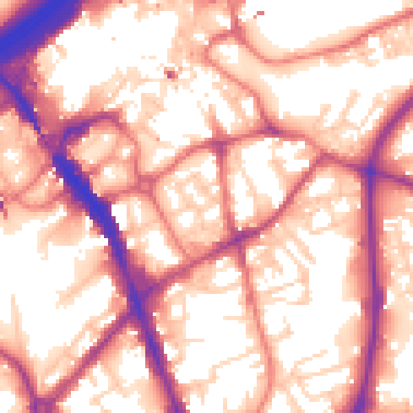 Daytime road noise heatmap for SK1 3GE