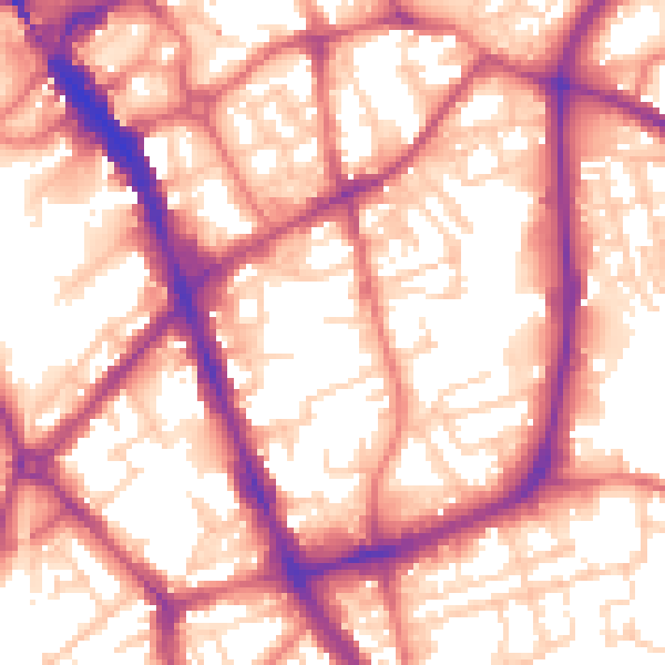 Daytime road noise heatmap for SK1 3PF