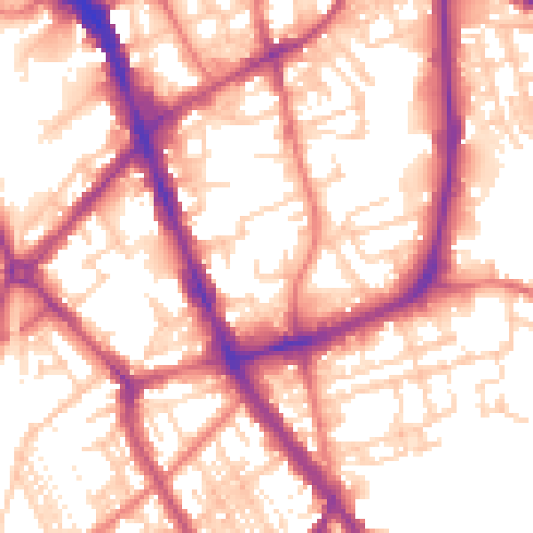 Daytime road noise heatmap for SK1 3QA