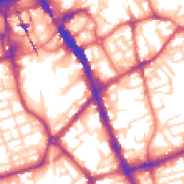 Daytime road noise heatmap for SK1 3UH
