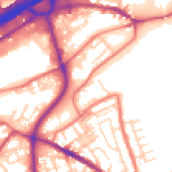 Daytime road noise heatmap for SK1 4AG