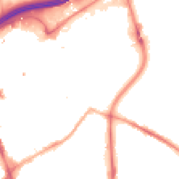Night-time road noise heatmap for SK1 4AL