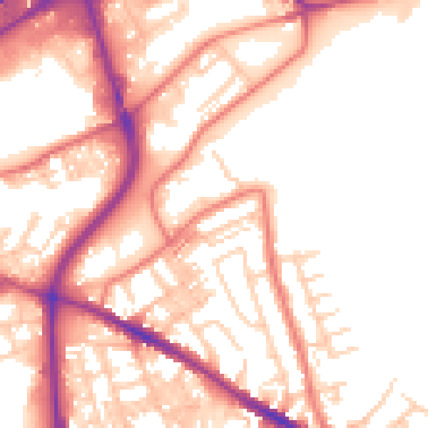 Daytime road noise heatmap for SK1 4AR