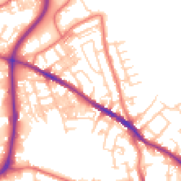 Daytime road noise heatmap for SK1 4HD