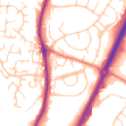 Daytime road noise heatmap for SK10 2JB