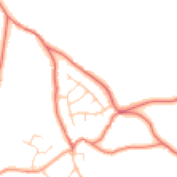 Daytime road noise heatmap for SK11 0EJ