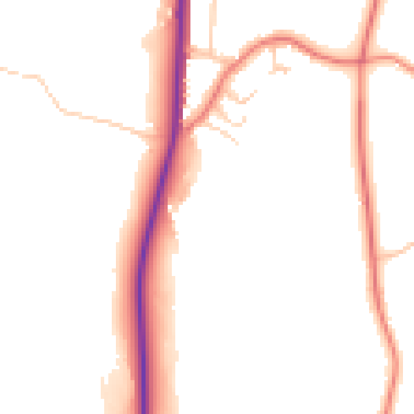 Daytime road noise heatmap for SK11 0LD