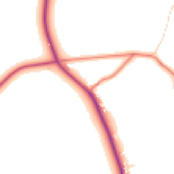 Daytime road noise heatmap for SK11 0QB