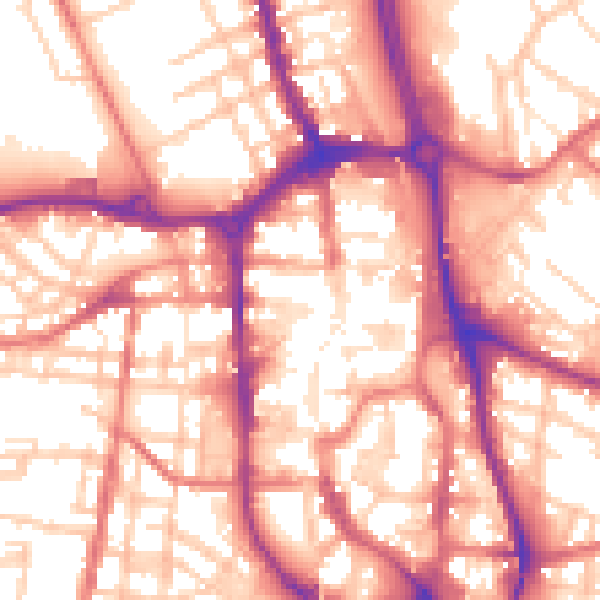 Daytime road noise heatmap for SK11 6BX