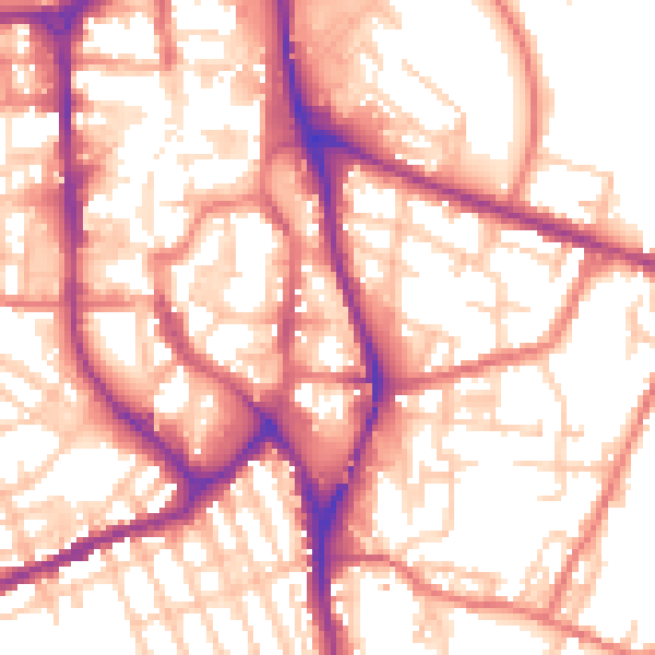 Daytime road noise heatmap for SK11 6LS