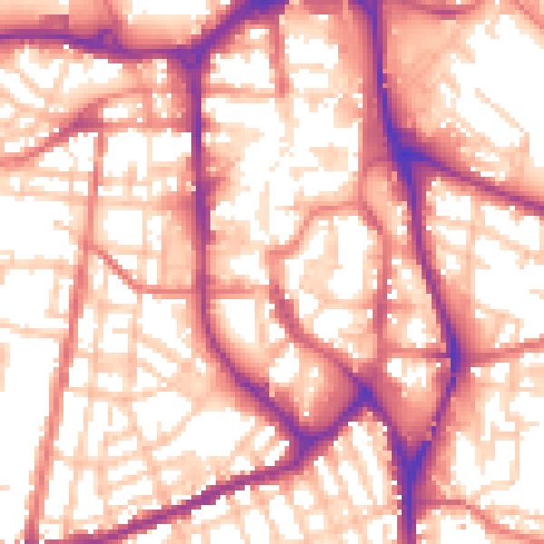 Daytime road noise heatmap for SK11 6NG