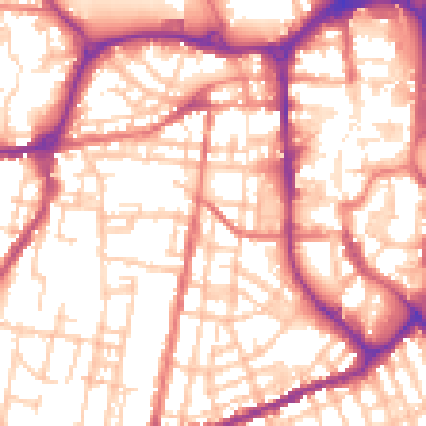 Daytime road noise heatmap for SK11 6QY