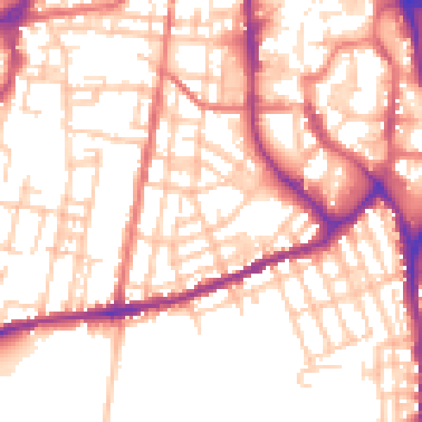 Daytime road noise heatmap for SK11 6XW