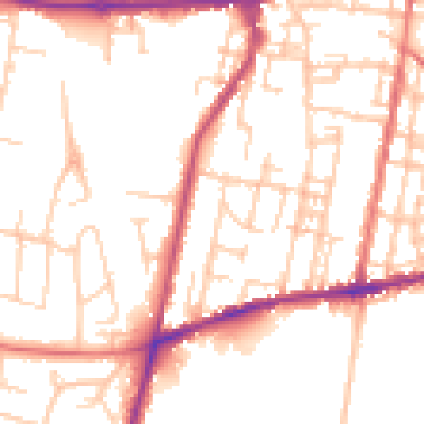 Daytime road noise heatmap for SK11 8JL
