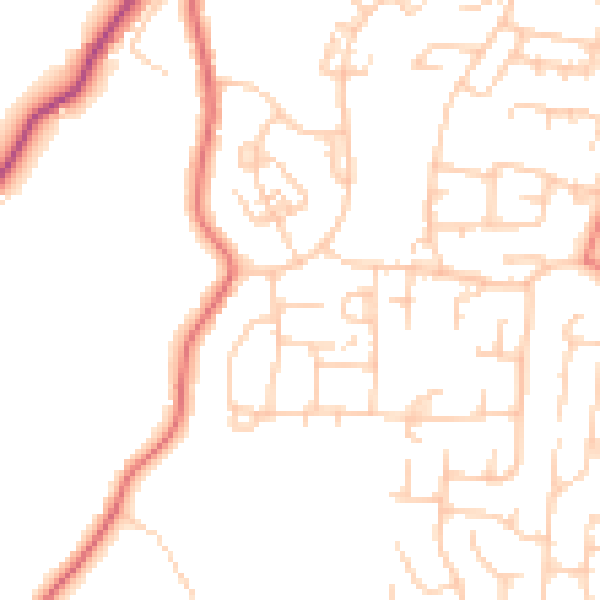 Daytime road noise heatmap for SK11 8TJ