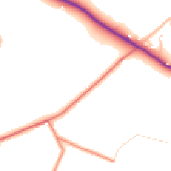 Daytime road noise heatmap for SK11 9BE